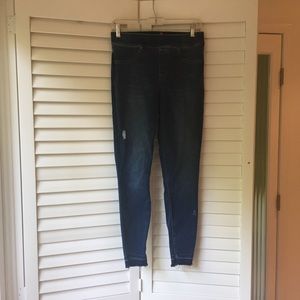 Spanx distressed denim look leggings